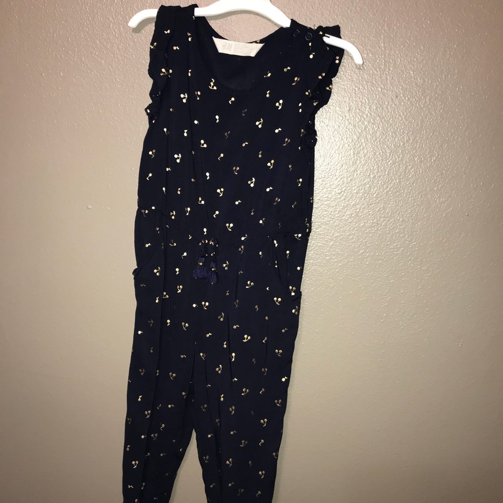 Toddler navy jumpsuit